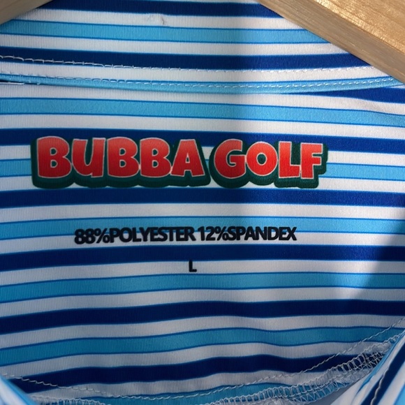 Bubba Golf Men’s Striped Polo Shirt Blue L - Picture 4 of 7